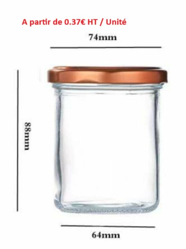 Bocal 180ml rond sans rebord (250g) - Carton 105 unités – Image 3