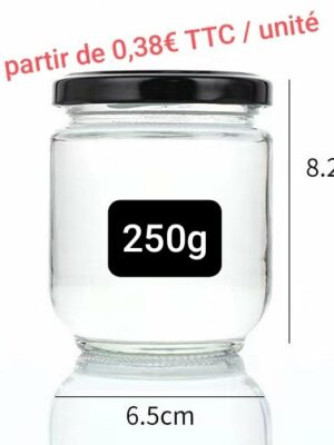 Bocal 180ml classique rond (250g) - Carton 140 unités