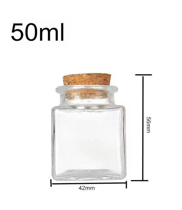 Bocal 50ml carré (liège) - Carton 218 unités