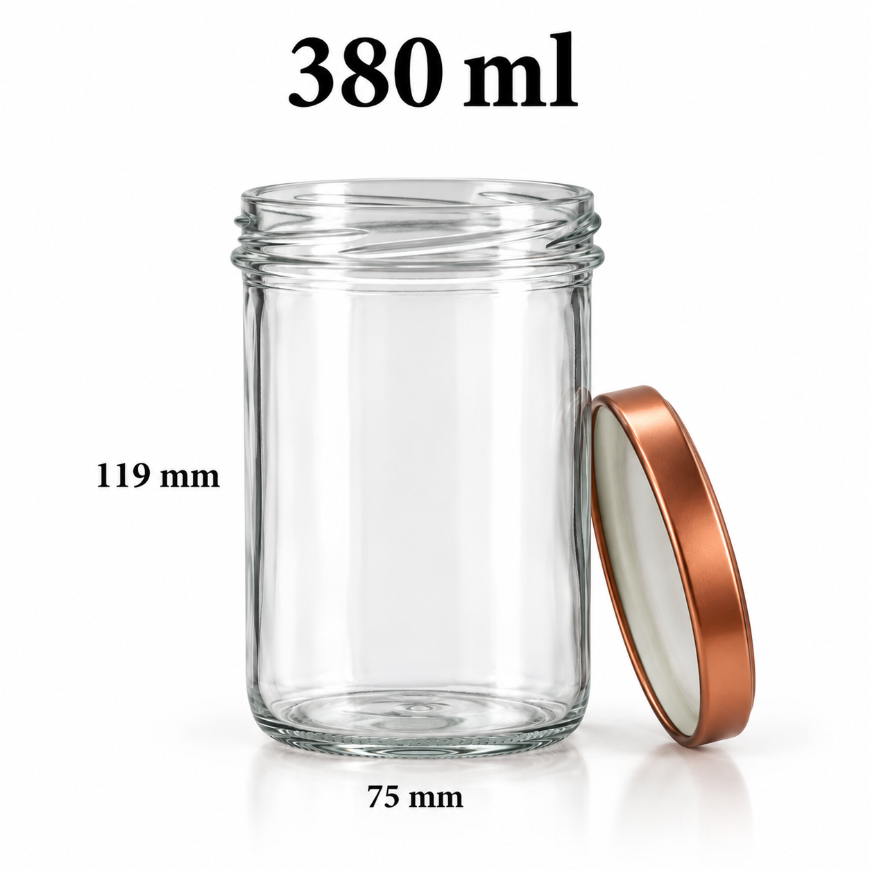 bocal verre 380ml sans rebord dimensions