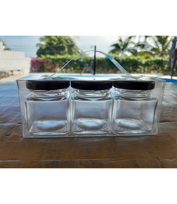 Coffret 3 * 50ml Bocal carré - Carton 50 unités