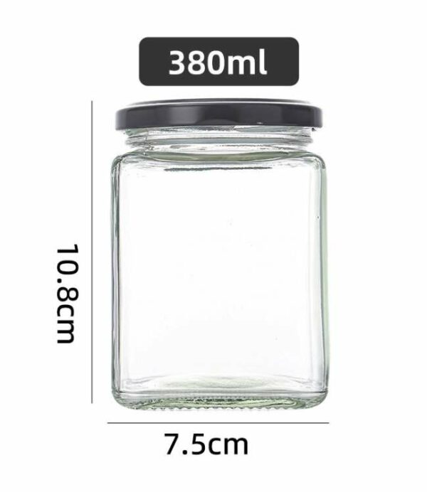 Bocal 380ml carré (500g) - Carton 60 unités