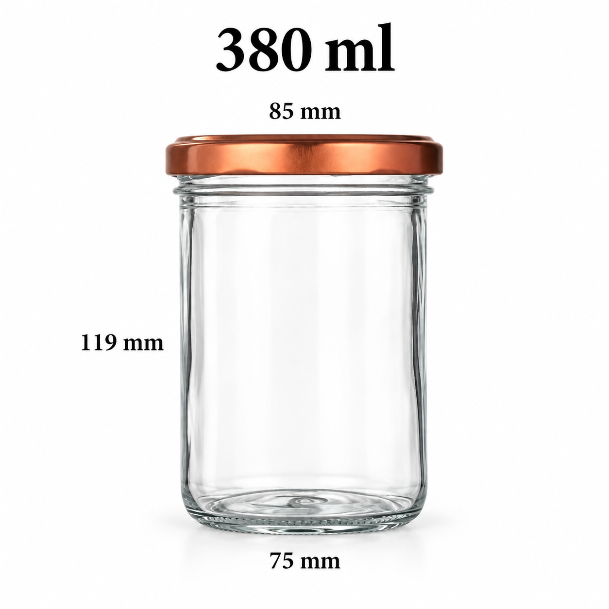 bocal verre 380ml sans rebord dimensions