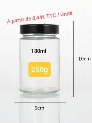 Bocal 180ml élégant (250g) - Carton 105 unités