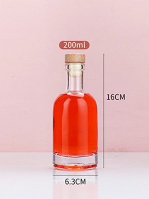 Bouteille 200ml ronde - Bouchon liège- Carton 70 unités