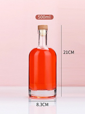 Bouteille 500ml ronde - Bouchon liège- Carton 24 unités
