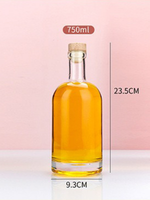 Bouteille 750ml ronde - Bouchon liège- Carton 30 unités