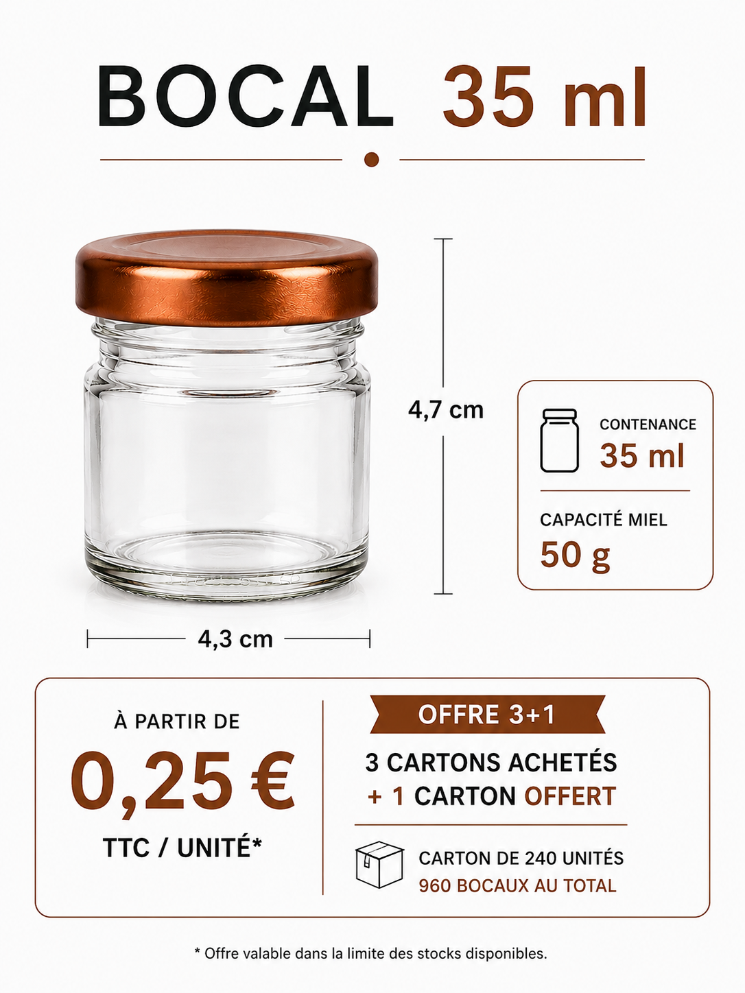 bocal 35ml offre 3+1