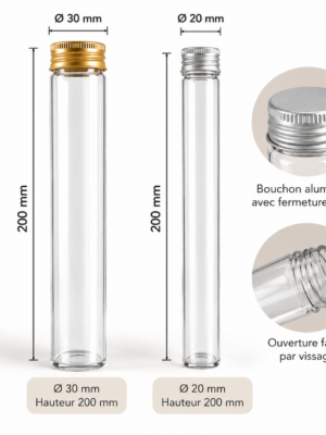 Tube Verre 20mm*200mm - Carton 100 unités