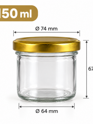 Bocal 150ml rond sans rebord - Carton 120 unités