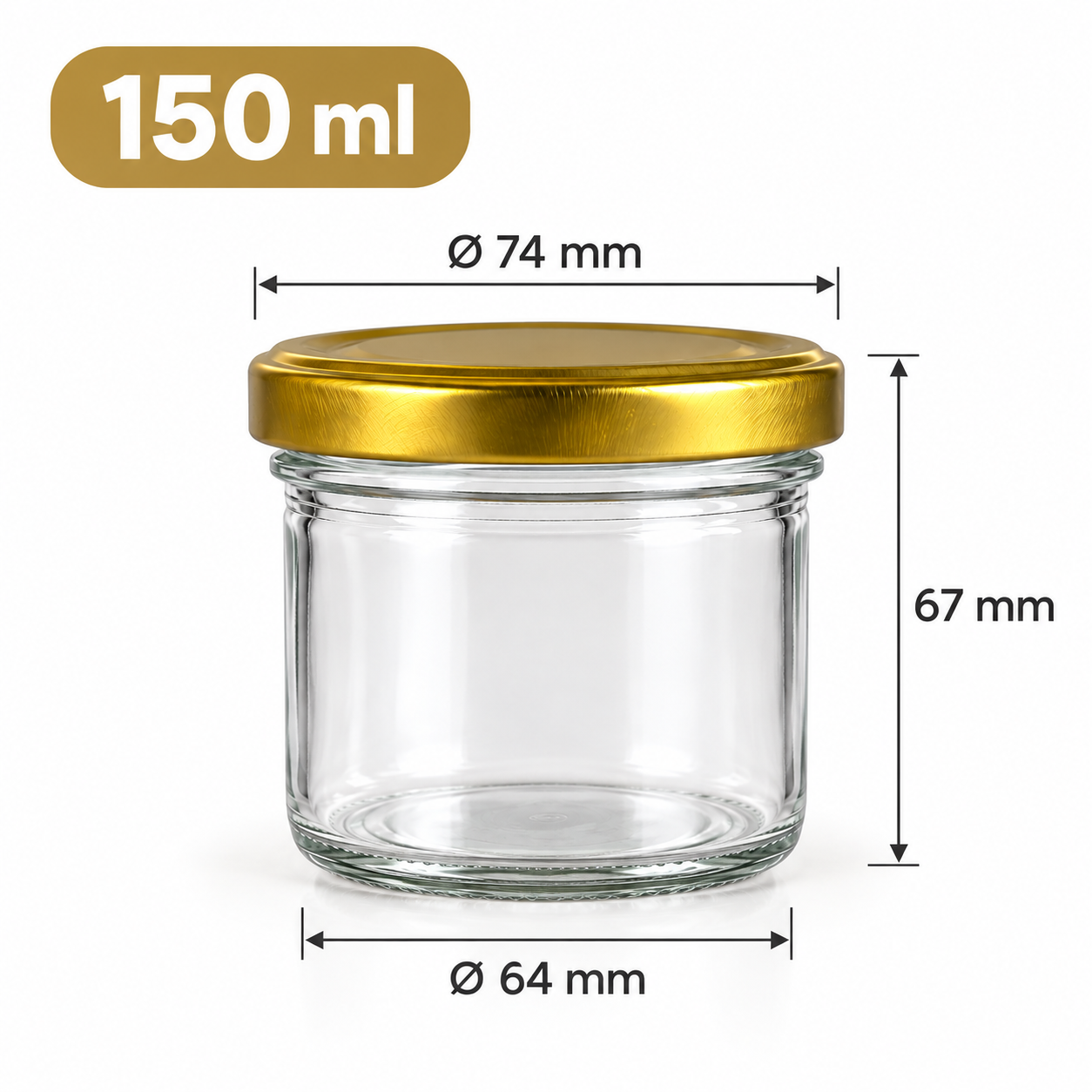 bocal verre 150ml sans rebord dimensions